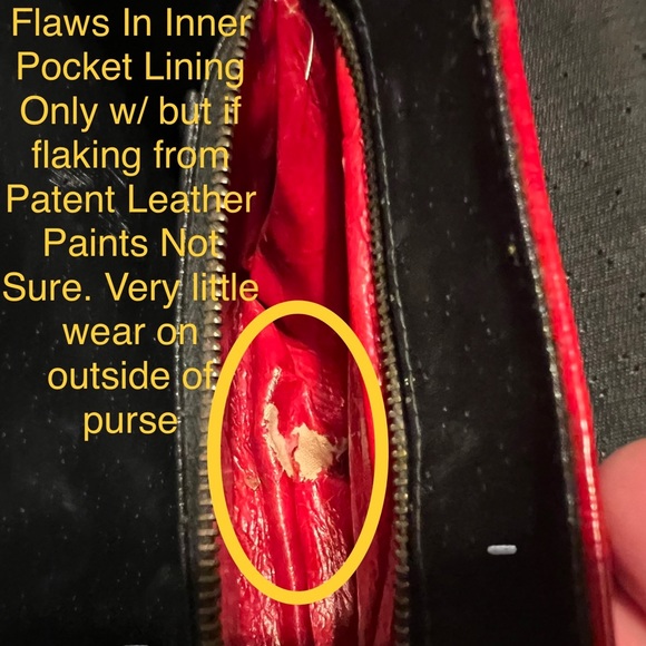 Vintage Style Craft Miami Bright Red Patent Lthr Style Purse w 1 carry handle. - Picture 9 of 13